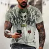 Camiseta Unisex de Manga Corta con Cuello Redondo, Patrón de Payaso DC, Máscara Maligna 3D, Suministro de Fábrica de Estación Independiente de Camarones de Amazon