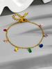 Variedad nicho francesa de colgante de circonio brillante colorido, precioso estilo festivo, collar de acero de titanio, pulsera, juego de joyas