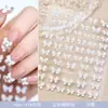 Pegatina para Uñas con Lazo Estéreo en Relieve de Perla Negro Blanco Lazo Pequeño Popular Nuevo Pegatina para Uñas