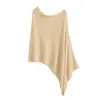 Sentido del Diseño Chal Irregular Camisa Protectora Solar para Mujer Primavera y Verano Holgado Perezoso Delgado Tejido de Seda de Hielo Top