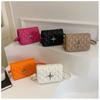 Bolso cuadrado pequeño de estilo coreano, sencillo y a la moda, para mujer, novedad de invierno 2024, bolso informal con rombos, bandolera tipo bandolera.