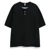 Camiseta de Manga Corta tipo Henley de Peso Pesado Estilo Americano para Hombre, Nuevo Modelo 2026, Marca Trendy de Verano para Jóvenes, Camiseta Falsa de Dos Piezas Estilo Ins