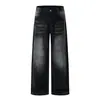Roupas Masculinas Shanggu: Calça jeans masculina de perna larga para exportação do Sudeste Asiático, lavagem vintage, jeans casual de corte solto