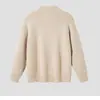 Suéter de moda popular de marca transfronteriza, con media cremallera y cuello alto, en color caqui, gris y negro, en stock, pedido completo, manga larga, cuello redondo