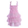 Europeu e Americano de verão infantil vestido rosa meninas de verão suspensórios de chiffon vestido de princesa desempenho chiffon vestido de princesa