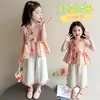 Conjunto de Camiseta sin Mangas de Muñeca para Niña Verano 2026 Nuevo Lindo Chaleco de Moda de Verano para Niños Pantalones de Pierna Ancha Pantalones Largos