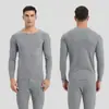 Pantalones largos de terciopelo de doble cara para hombre, ropa de otoño, forro polar grueso para otoño e invierno, ropa interior térmica de alta gama para hombre, traje fino de superficie AB con cuello redondo