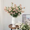 Ramo de Flores Artificiales de Camelia de Alta Calidad, Pequeño Ramo de Adornos Florales para Decoración de Sala de Estar en Casa, Materiales de Flores Artificiales de Gama Alta