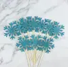 Bolo de Aniversário Cartão de Bolo de Aniversário Sobremesa Floco de Neve Bolo de Aniversário Pacote com 10 Dentes Decorativos para Bolo de Confeitaria