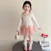 Vestidos para Niñas Primavera Otoño 2026 Nuevo Elegante Conjunto de Falda de Gasa Estilo Pequeño Chanel para Niños Vestido Chaleco de Bebé Otoño