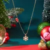 Set de cadena para clavícula de Navidad europeo y americano transfronterizo con collares de reno, Papá Noel y árbol de Navidad en caja de regalo al por mayor