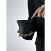 Taza de Café Colgante de Moda con Alto Valor Estético, Taza de Latte Negra Brillante Antiescaldante, Vaso de Vidrio para Agua Americano Helado de Hogar, Vaso para Bebidas Frías