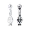 Plata Esterlina S925 Retro Pequeño Colgante de Pez Cuenta Koi Cruz Perforada Accesorios DIY Pulsera de Cristal Material Plata