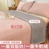 26 Dupla Face Duas Utilidades Pelúcia Um Lado Lã Leiteira Cobertor de Cama Para Aluguel Pessoa Solteira Outono Inverno Acolchoado Espesso Tatame Lavável à Máquina