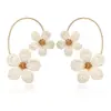 Pendientes de Flores de Rafia Transfronterizos Europeos y Americanos de Primavera y Verano con Diseño de Moda en Forma de Arco y Pendientes Tejidos a Mano en Forma de C