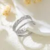 Comercio exterior transfronterizo europeo y americano anillo de corazón con líneas irregulares de acero inoxidable anillo abierto ajustable de nicho de alta gama joyería para manos