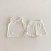 Conjunto de Duas Peças com Top Sem Mangas e Shorts Estilo Ins para Meninas, Conjunto de Colete Respirável de Verão para Meninos