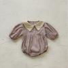 Ropa de otoño para bebé, foto de los 100 días de una niña, mono de pana con cuello de flores, ropa holgada para niña, monos
