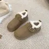 Zapatos de Algodón con Suela Gruesa 2026 Moda Plus-Terciopelo Piel Nueva Hebilla Birkenstock Invierno Cómodos Engrosados Versátiles