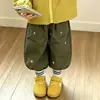 Conjunto de Otoño para Niñas 2026 Nueva Moda Chaqueta Amarilla con Capucha Cortavientos y Conjunto de Pantalones Jogger para Niños