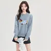 2026 Nuevo Perro Salchicha de Cera Jacquard Retro Gris Suéter Cuello Redondo Otoño Invierno Ropa Interior de Punto Capa Base Pulóver