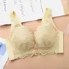 Talla Grande Encaje Delgado Cómodo Sin Aros Sujetador Push-up Ajustable Levanta Busto Ropa Interior Femenina 0521