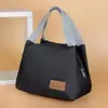 Nova Bolsa de Mão Feminina Tecido Oxford Impermeável Puxar Bolsa Térmica para Almoço Bolsa Bento Bolsa Quadrada Pequena Bolsa de Mamãe