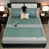 Tapete de Seda de Menta Gelo Tapete de Rattan Conjunto de Três Peças para Dormitório de Estudante Casa Individual Tapete de Bambu Rattan Puro Natural para Dormir Nu no Verão