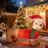 Em Estoque 133,2cm Natal Fofo Dachshund Iluminação LED Modelo Inflável Decoração Europeia e Americana Ornamento de Festa Transfronteiriço