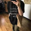 Camiseta de Verano para Mujer Estilo Retro Americano con Estampado de Letras, Peso Pesado, Manga Corta, Talla Grande, Holgada, Casual, para Parejas, Algodón Puro, Moderna