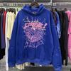 Comércio Exterior Sp5der Cantores Europeus e Americanos de Hip Hop com Letras Estampadas 555 Moletom com Capuz para Casais Masculino e Feminino Y2K Tendência