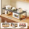 Prateleira para Micro-ondas de Cozinha Casa Rack de Armazenamento Multifuncional para Temperos Prateleira Camada Interna Expansível para Armário Sob a Pia