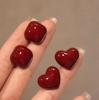 Super Branco Retro Amor Quadrado vinho vermelho Brincos Elegantes Leves Luxo High-end Sense Brincos All-match Fashion