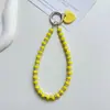 Cadena de Cristal con Cuentas Hecha a Mano para Teléfono Móvil de Celebridad de Internet para Mujeres, Llavero Exquisito y de Alta Gama Junta de Llavero Cadena Corta para Colgar el Teléfono Móvil en la Muñeca