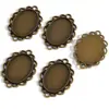 25*18mm Diâmetro Interno Pedra do Tempo Oval Base de Liga Acessórios para Joias DIY Pingente de Colar C66