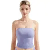 Top Tubo Dupla Camada Estilo Europeu e Americano, Puro e Elegante, Design Transfronteiriço, Curto e Ajustado ao Corpo, Roupa Feminina Sexy e na Moda