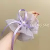 Lazo de Organza Dulce para el Cabello con Nudo de Cinta, Delicada Diadema con un Aire Juvenil, Versátil para el Trabajo, Goma para el Cabello para Mujeres