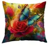Rosas Que Se Detuvieron en las Flores al Atardecer de Primavera Se Presentan en la Funda de Almohada Más Vendida Transfronteriza de Temu, Hecha a Medida por el Fabricante de Origen