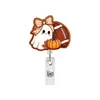 Porta-credencial retráctil de acrílico con purpurina de Halloween de otoño con diseños de fantasmas, calabazas y patos de dibujos animados