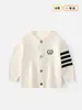 Cárdigan Suéter Estilo Campus para Niños, Nuevo Tejido Elegante Bordado, Top Cálido Estilo Universitario, Chaqueta Uniforme Escolar para Bebés
