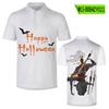 Polo holgado con estampado 3D de calavera oscura de Halloween, nueva marca de moda de verano 2022, manga corta, venta al por mayor