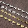 Cadena de Flor de Mariposa de Acero Inoxidable y Oro de 18 Quilates Cadena Hecha a Mano Joyería Sencilla Pulsera DIY Collar Tobillera Cadena de Acero de Titanio