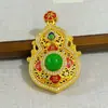 Collar con Colgante de Calabaza Auspiciosa Chapado en Oro de Tres Yuanes para Mujer, Estilo Palacio, Diseño de Tendencia Nacional de Nicho, Joyería con Colgante de Calabaza Grande