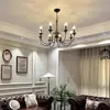 [Transfronterizo] Lámpara de Restaurante, Nuevo Candelabro Retro, Luminaria de Madera Maciza, Estilo Vela, Estilo Country Francés, Sala de Estar, Casa de Huéspedes, Estilo Americano de Alta Gama