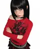 2026 Moda Nuevo Transfronterizo Estampado de Letras Casual Cuello Redondo Manga Larga Corte Ajustado Suéter Tendencia Estilo Calle Top Camiseta