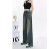 Jeans de Pierna Recta para Mujer 2024 Verano Tendencia Nuevo Cintura Alta Holgados Estilo Americano Retro Pantalones Ajustados de Pierna Ancha