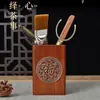 Fábrica de Fujian atacado cerimônia do chá de madeira seis cavalheiros jacarandá ébano clipe de chá colher de chá faca de chá conjunto de chá kung fu