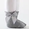Meias de Algodão para Primavera, Outono e Inverno com Laço Grande Estilo Pequena Princesa Lolita Palácio Meias Curtas Bebê Rosa Fofo Menina