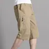 Pantalones cortos de algodón para hombre de mediana edad, pantalones cortos de algodón de papá, pantalones casuales finos de verano, pantalones de playa holgados de talla grande, pantalones de longitud media