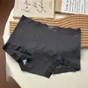 Ropa Interior de Algodón Puro para Mujer, Cuadrado Gris Pequeño Corte Recto 10A Antibacteriana Cintura Media-Alta Amigable con la Piel Cobertura Total de Cadera Entrepierna de Algodón Calzones de Corte Recto para Mujer